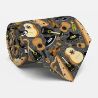 Mariachi Band Instruments Gray Neck Tie