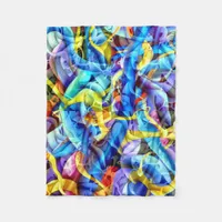 Contemporary Blue Abstract - Depth Illusion Fleece Blanket