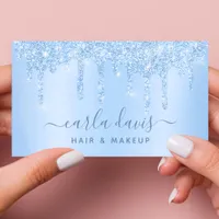 Blue Drips Sparkle Lash Salon Makeup Artist Business Card