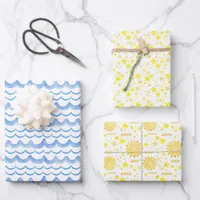 Gender Neutral 1st Trip Around The Sun Birthday Wrapping Paper Sheets
