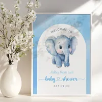 Blue Elephant Baby Shower Welcome Sign – Watercolo