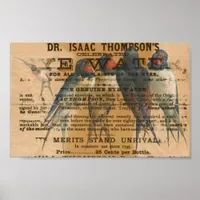 Barn Swallows Vintage Poster