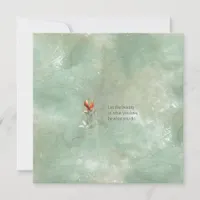 Elegant floral quote flat card