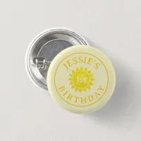 Sunshine Theme 1st Birthday Button – Boho First Tr