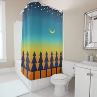 Southwest Sunset Pines Moon Shower Curtain