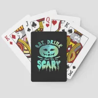 Eat Drink And Be Scary Halloween Vintage Classic Poker Cards