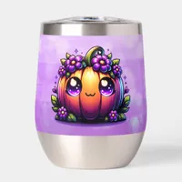 Cute Chibi Happy Halloween Pumpkin  Thermal Wine Tumbler