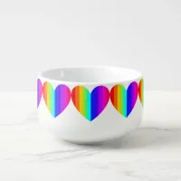 Rainbow Hearts Jumbo Sized Soup Bowl