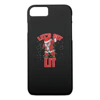 Let's Get Lit Drinking Santa Hat Dabbing Christmas iPhone 8/7 Case