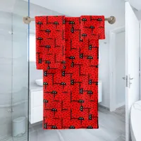 Ladybugs hustle - fun ladybug pattern bath towel set