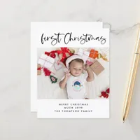 Budget Baby 1st Christmas Photo Small Flat Card