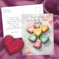 Heart-Shaped Cookies Sweet Wishes  Postcard