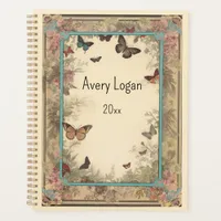 Vintage Paper with Flowers and Butterflies Planner