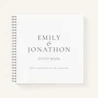 Minimalist Grey Writing Wedding Guest Book