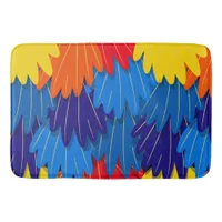 Parrot Feathers Scarlet Macaw Exotic Bird Pattern Bath Mat