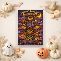 Whimsical Halloween Owl Pumpkin Night  Invitation