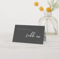 Love Calligraphy Wedding Floral Pattern B&W ID940 Place Card