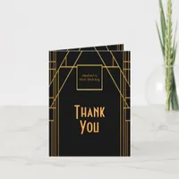 Birthday black gold art deco Photo Thank you