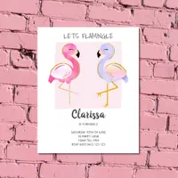 BUDGET Cute Flamingo Pink Girly Invitation