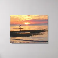 Man on Paddle Board on Cape Cod Beach Canvas Print