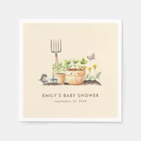 Little Sprout Gardening Cream Baby Shower  Napkins
