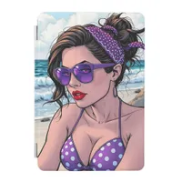 Beach Lady in Shades, Bikini and Bandana  iPad Mini Cover