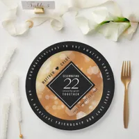 Elegant 22nd Copper Wedding Anniversary Paper Plates