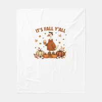 It’s Fall Y’all, Halloween Goose, Silly Goose, Aut Fleece Blanket