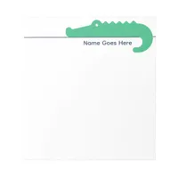 Personalized Navy and Green Alligator Notepad