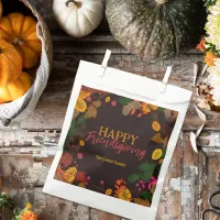 Autumn Leaves Acorns Berries Happy Friendsgiving Favor Bag