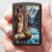 Tawny Fish Owl Sentinel of the High Waters Zippo Lighter