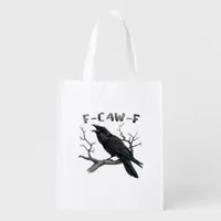 Funny F-Caw-F Gothic Crow Humor Essential Grocery Bag