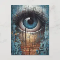 Blue Eye Grunge Postcard