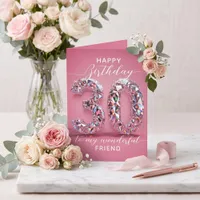 Glamorous Shiny Luxury Pink Diamond 30th Birthday Card