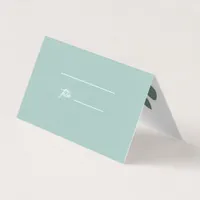 Watercolor eucalyptus green folded place card