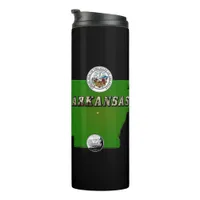 Arkansas Map, Seal and State Quarter Thermal Tumbler