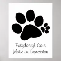 Poster - Polydactyl Paw Print