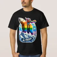 Vibrant polar bear Perched on mountain with girls T-Shirt