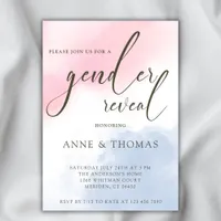 Pink Blue Pastel Gender Reveal Party  Invitation