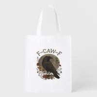 Funny Crow F-Caw-F Humor Gothic Essential Trendy S Grocery Bag