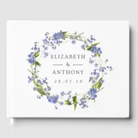 Rustic Mason Jar Forget Me Not Wedding Guest Book