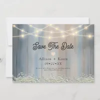 Rustic Country Barn Wood Horizontal Save the Date 