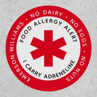 Red Food Allergy Alert Patch