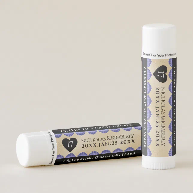 Elegant 17th Shells Wedding Anniversary Lip Balm