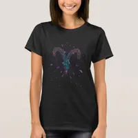 Aries Zodiac Floral Ram T-Shirt