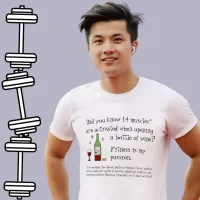 Fitness Is My Passion Funny Wine Quote T-Shirt