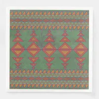 Southwest Sagebrush Green Geometric Design Paper Dinner Napkins