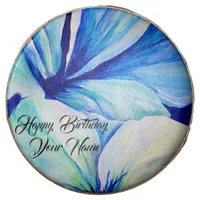 Watercolor Persian Blue Flower Petals Pattern artw Chocolate Covered Oreo