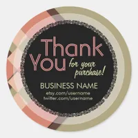 Business Thank You Apricot Tilez Sticker