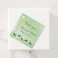 Green butterfly on light green - wedding thank you favor tags